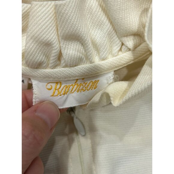 Vintage Barbizon Helena Ruffle Zip Front Nightgown Cream Sz Small Embroidered - Picture 5 of 10